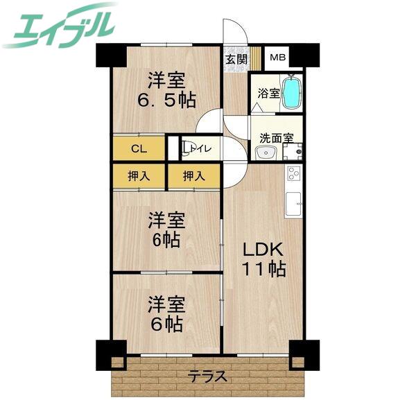グレースマンション藤(3LDK/1階)の間取り写真