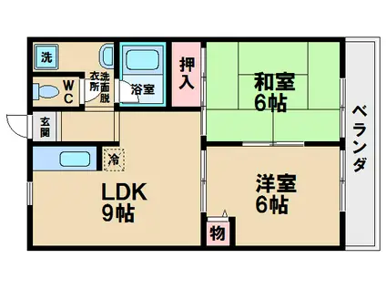 レジデンステンヨー(2LDK/5階)の間取り写真