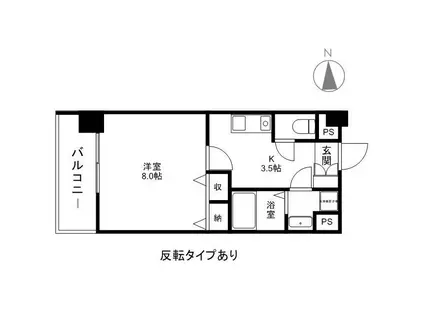 アーバンタワー長野(1K/7階)の間取り写真