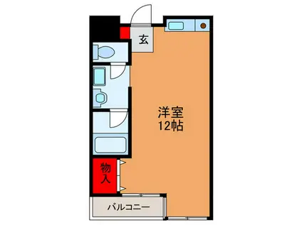 サイレント・1(ワンルーム/3階)の間取り写真