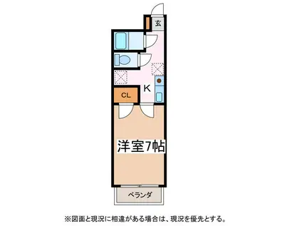 犬飼ハイツ(1K/2階)の間取り写真