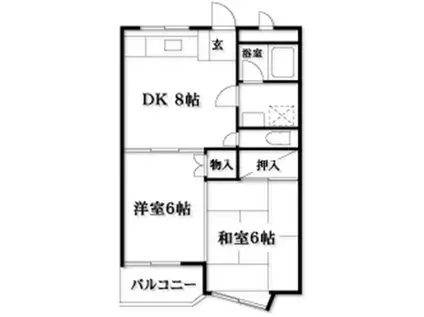 ストリーム橋本(2DK/4階)の間取り写真