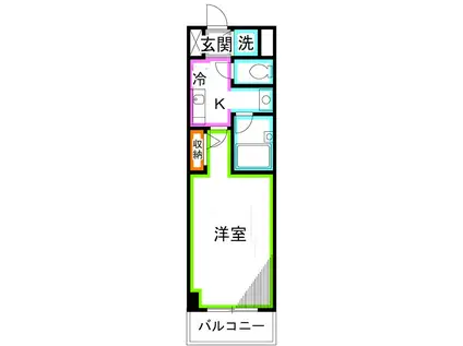 第7千代鶴ビル(1K/9階)の間取り写真