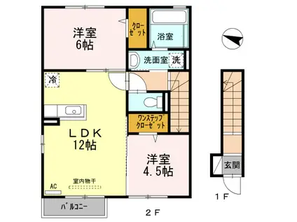 メゾンベージュ(2LDK/2階)の間取り写真