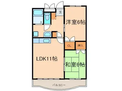 メゾン・ド・ノエル(2LDK/1階)の間取り写真