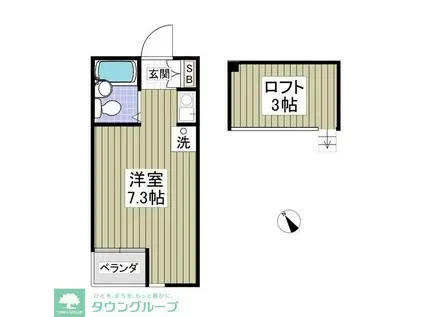 ブルーメだいや(ワンルーム/2階)の間取り写真