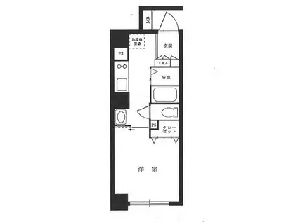 ヴェルト五反田西(1K/1階)の間取り写真