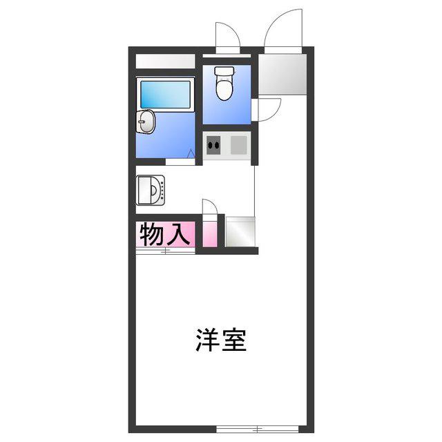 レオパレス壱番館(1K/2階)の間取り写真