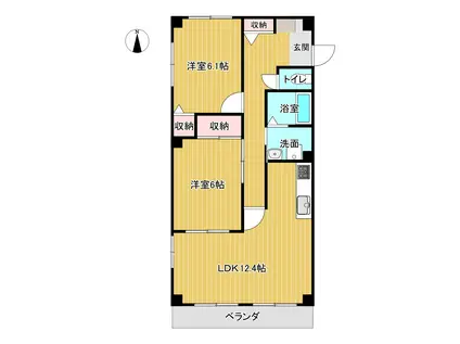 フィネス陣屋西(2LDK/2階)の間取り写真