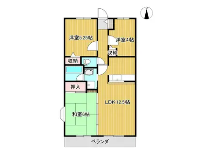 サニーヒルズ堀江(3LDK/2階)の間取り写真