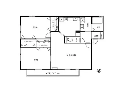 ガーデンハウス(2LDK/1階)の間取り写真