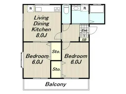 ラクラッセ(2LDK/2階)の間取り写真