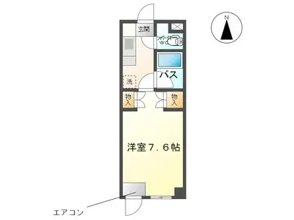 グリーンコートC(1K/1階)の間取り写真