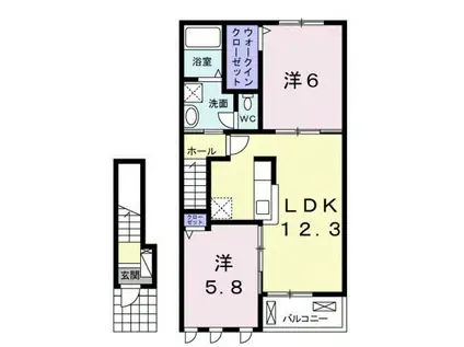 アトレA(2LDK/2階)の間取り写真