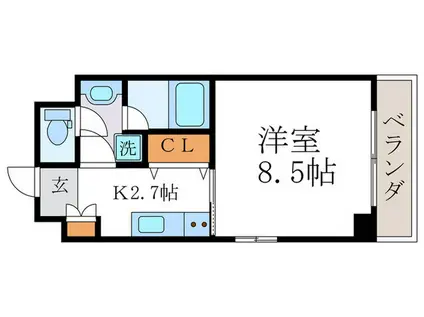 VIVIセムブラード(1K/4階)の間取り写真