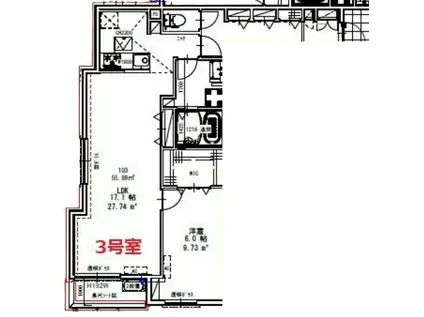 ピースコート登戸VI(1LDK/1階)の間取り写真