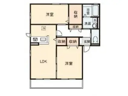 ルーナ・ピエーナ(2LDK/2階)の間取り写真