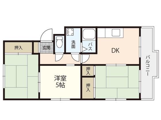 古江グランドハイツ(3DK/3階)の間取り写真
