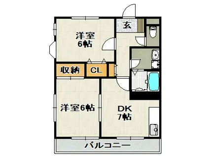 サンハイツ高司(2DK/3階)の間取り写真