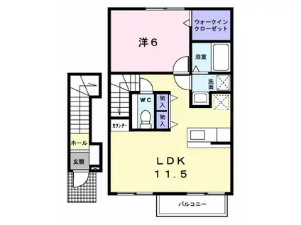 NOVA(1LDK/2階)の間取り写真