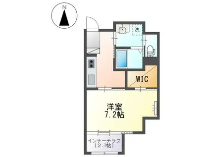 フェアモント千代田(1K/1階)の間取り写真