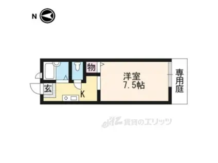 サンハイツ嵯峨野(1K/1階)の間取り写真