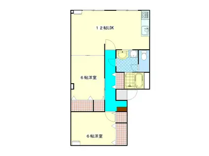 シルキーハイムII(2DK/1階)の間取り写真