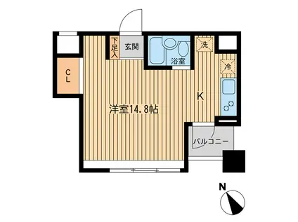 メゾン・デュ・オーラ山下町(ワンルーム/4階)の間取り写真