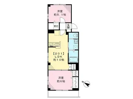 SUNS三軒茶屋 サンズ三軒茶屋(2LDK/2階)の間取り写真