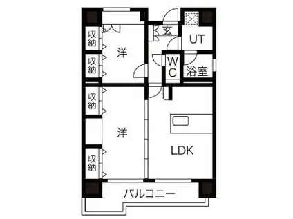 C.P.PURE1608(2LDK/12階)の間取り写真