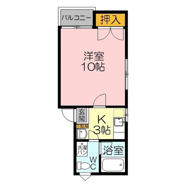 ハイツアネシス(1K/2階)の間取り写真