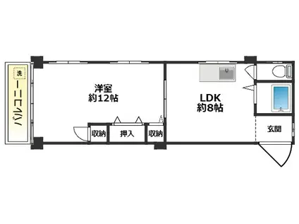 領家マンション(1LDK/5階)の間取り写真
