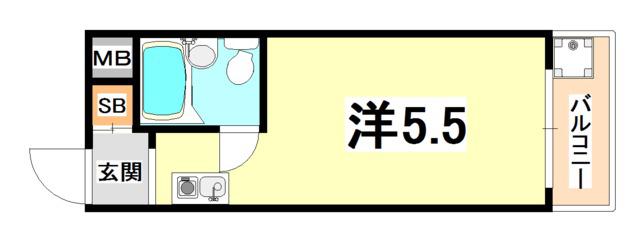 メゾン・ド・エクラン(ワンルーム/2階)の間取り写真