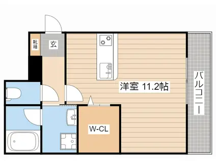 イストワール船町 II号館(ワンルーム/2階)の間取り写真