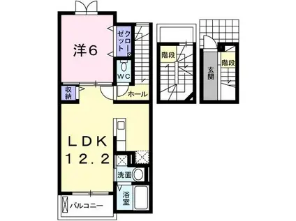 サンフラワー(1LDK/3階)の間取り写真