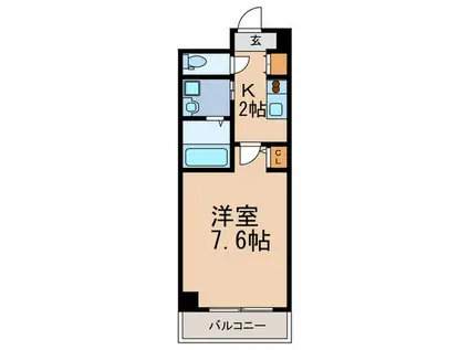 プレジール灘(1K/3階)の間取り写真