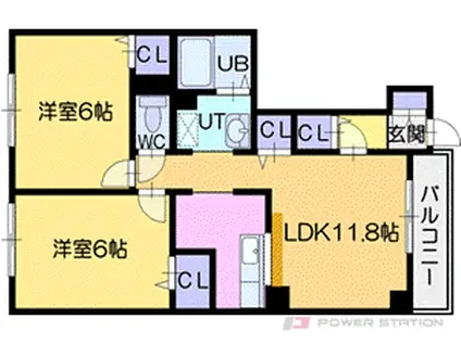 リーフプラザII(2LDK/1階)の間取り写真