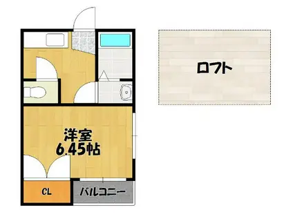 コンフォートベネフィス室見I(1K/2階)の間取り写真