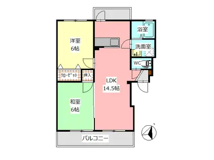 フォレストTOMI(2LDK/2階)の間取り写真