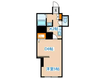 ノースシティアンザイ(1DK/4階)の間取り写真