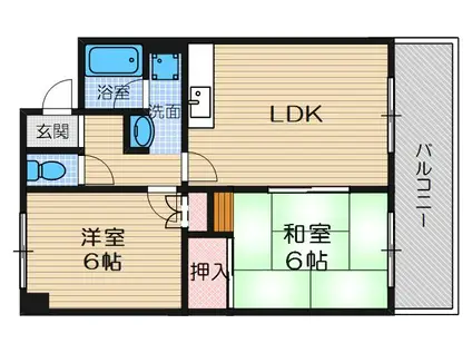 プレジデント(2LDK/3階)の間取り写真