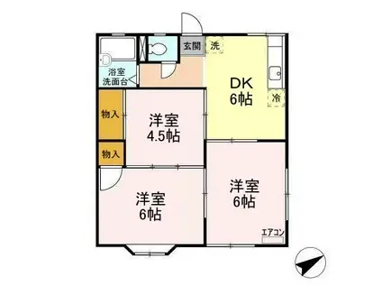 アネックスUⅠ(3DK/1階)の間取り写真