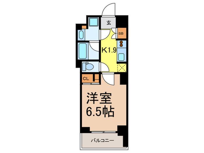 パークアクシス高田馬場テラス(1K/1階)の間取り写真