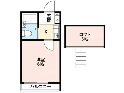 ボヌール 絆 II(1K/1階)の間取り写真
