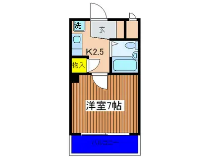 サンパルセ(1K/3階)の間取り写真