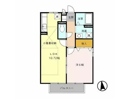 プロムナードA(1LDK/2階)の間取り写真