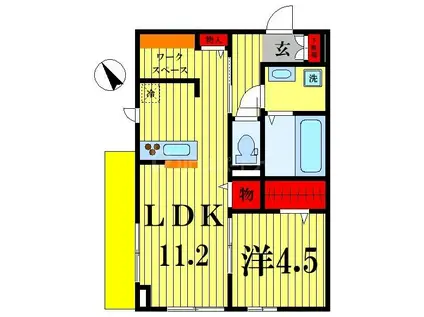 エミネンス(1LDK/1階)の間取り写真