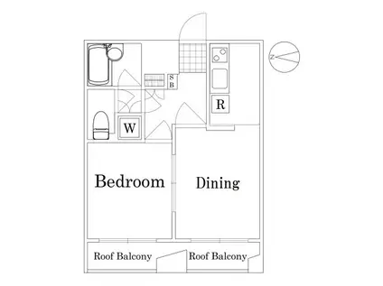 ルーブル井荻(1DK/5階)の間取り写真