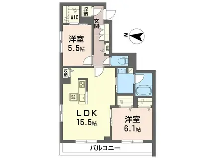 プレミアス(2LDK/1階)の間取り写真