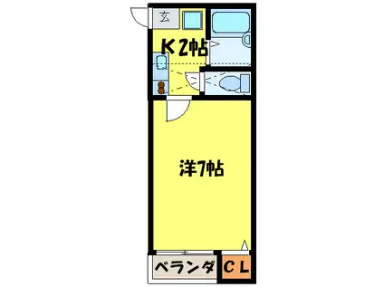 リテラ平尾イースト(1K/2階)の間取り写真